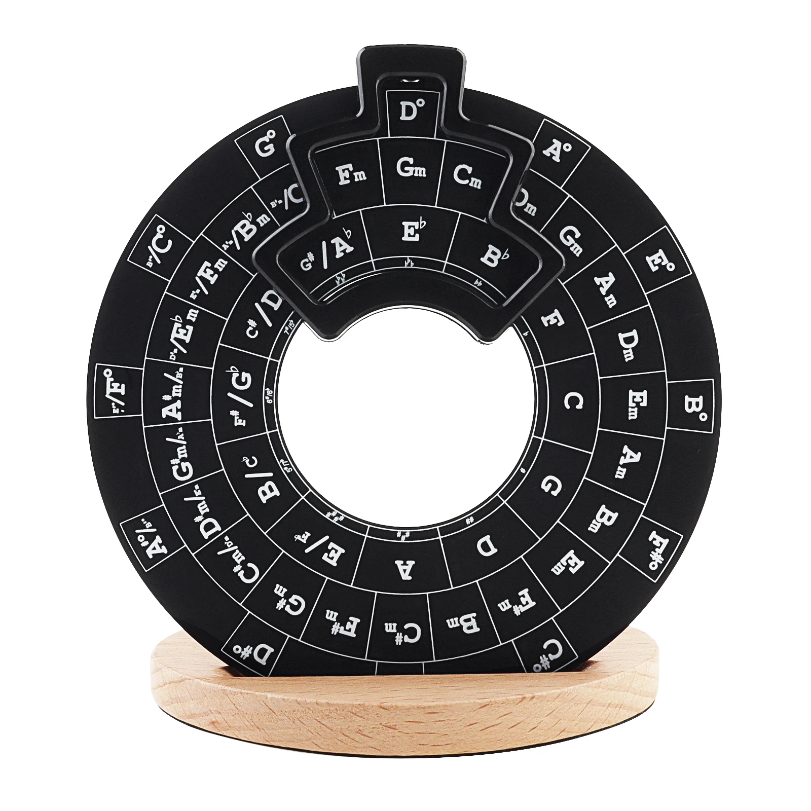 Acrylic Circle of Fifths Chord Melody Wheel for Musicians Songwriting with Solid Wood Stand Holder, Music Theory Learning Tool - view 4