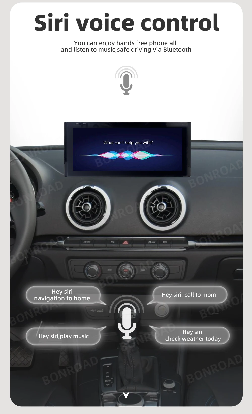 BONROAD For Audi Q5 2009-2016 Android Car Radio Multimedia Player Carplay Touch Screen Bluetooth WIFI GPS Navigation Stereo