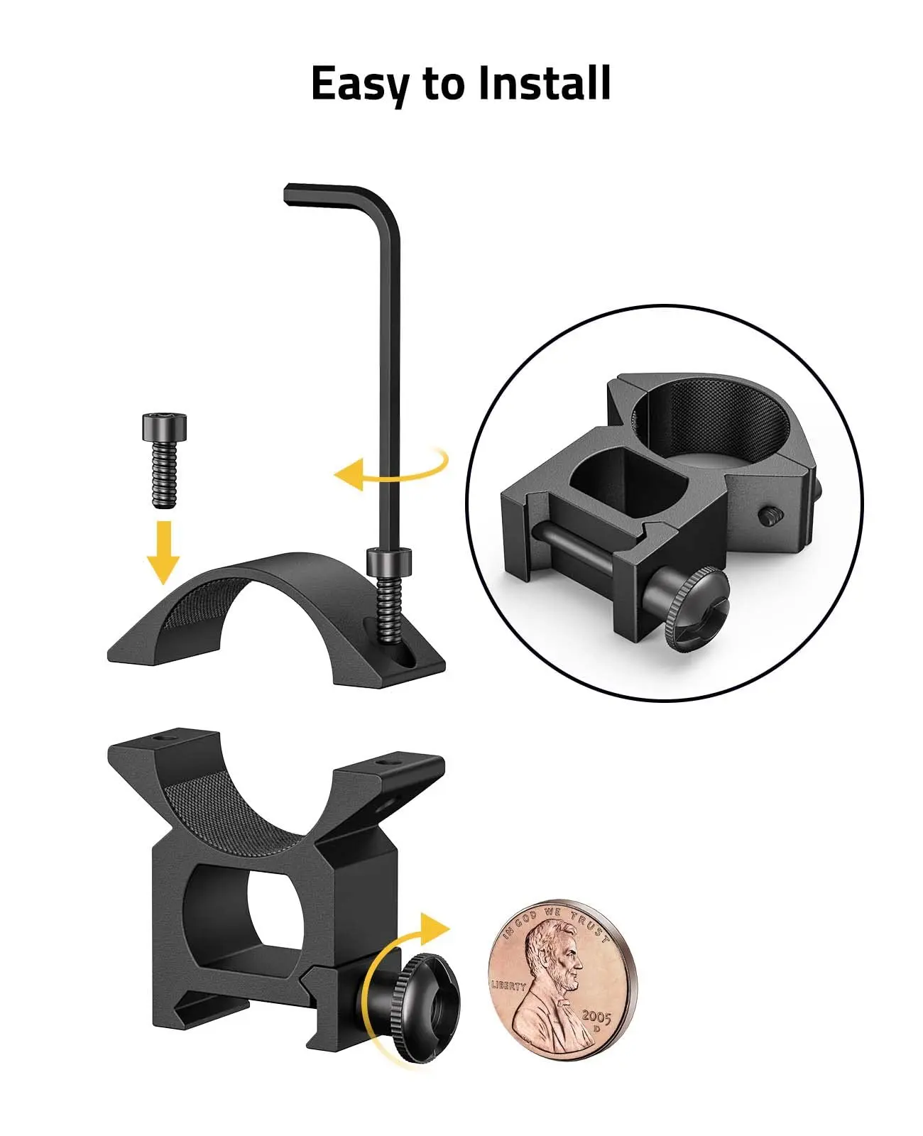 

CVLIFE 1 inch Scope Rings Optics Riflescope Mounting Kit Medium Profile 1.2" Height Ring Mount for 21mm Picatinny Rail 2 Pieces