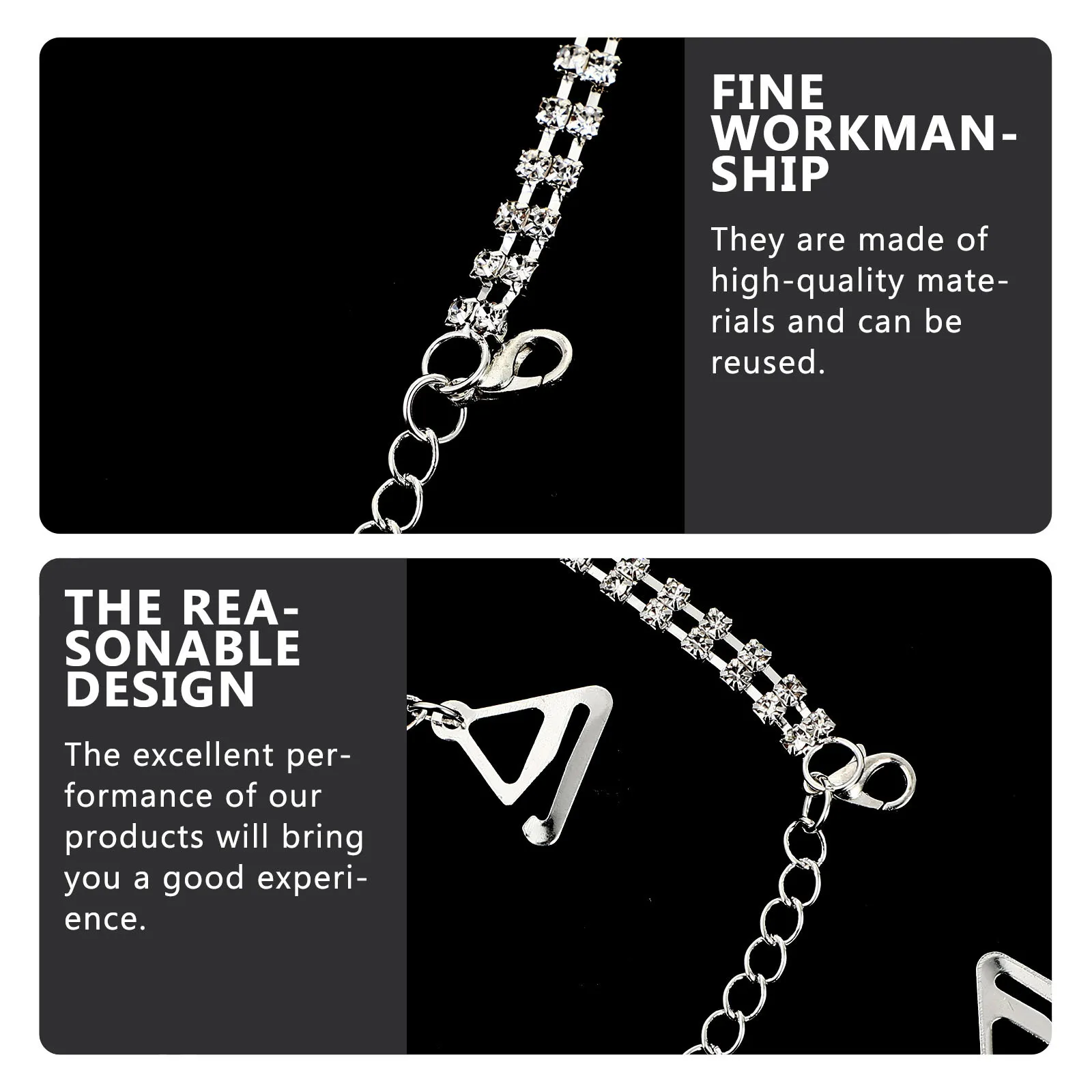 1 Paar Strass-BH-Schultergurte, silberfarben, rutschfest, verstellbar, Ersatz, unsichtbarer Unterwäschegurt, Damenbekleidung