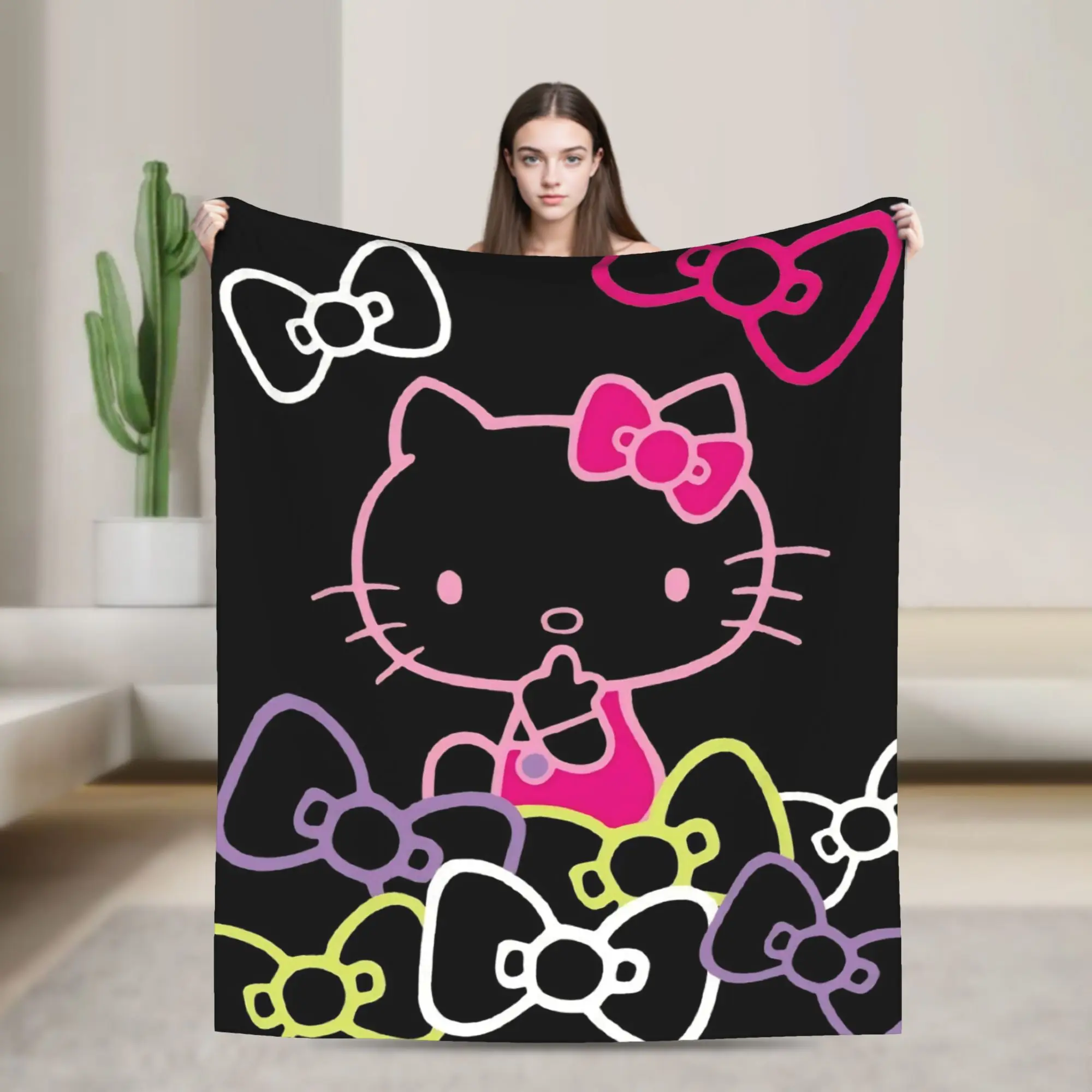 

Прекрасные одеяла Hello Kitty, качественное теплое мягкое одеяло, зимнее декоративное одеяло для дивана, кровати, пушистое покрывало