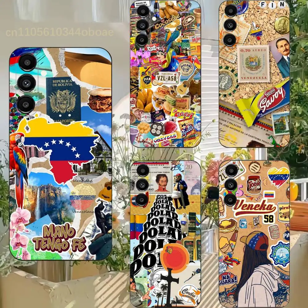 Venezuela esthetic Art Phone Case For Samsung S25,24,21,22,23,20,S30,Ultra,Plus,Fe,Lite,Note,5G Black Cover