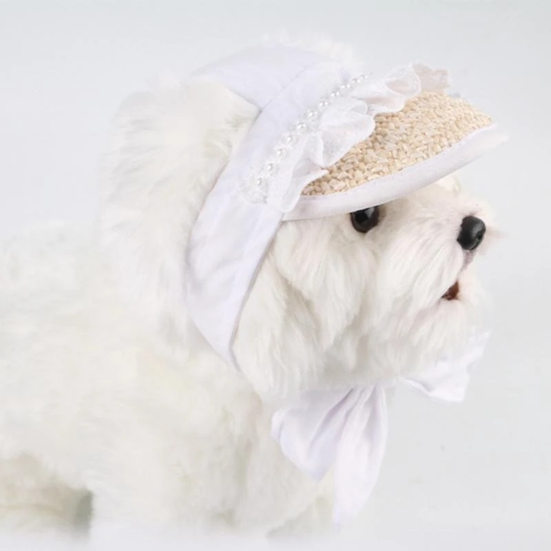 

Sun Protective Pet Hat Sunproof Hat Straw Hat For Beach and Outdoor Activity