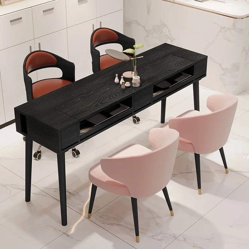 

Black Minimalist Manicure Table Mesa Reception Modern Organizer Salon Manicure Table Nordic Design Drawer Nageltisch Furniture