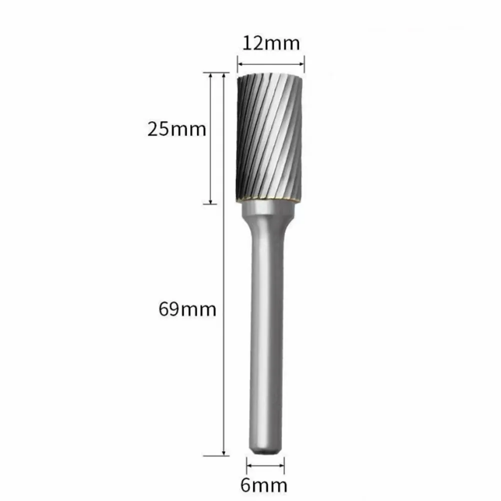 6mm A Type Head Tungsten Carbide Alloy Rotary File Drill Milling Carving Bit Point Burr Die Grinder Abrasive Tools for Metal