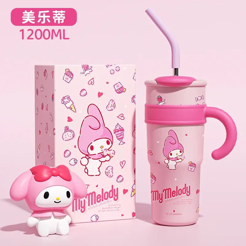 Sanrio Hello Kitty Cinnamoroll Thermos Bottle Pochacco Sippy Water Cup Vacuum Flask Stainless Steel High Capacity Insulated Mug