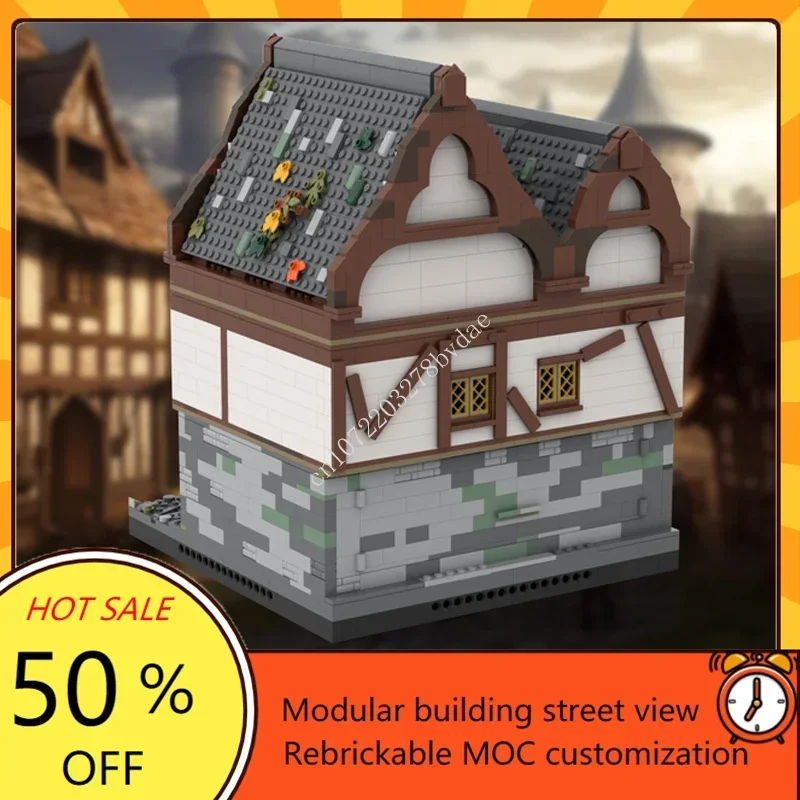 2340PCS Hot City Selling Medieval Tavern  MOC Creative Street View Custom Puzzle  Assembly Model Birthday Toy Christmas Gift