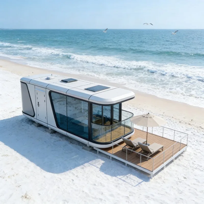 Modern 40ft 20ft Steel Space Capsule Container House Mobile Home Prefab Cabin for Outdoor Resort Hotel Camping Use