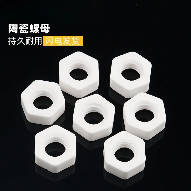 

WESTCREEK 10pcs M2-M16 Alumina Ceramic Hex Nut High Temp Corrosion Resistant Heat Insulation