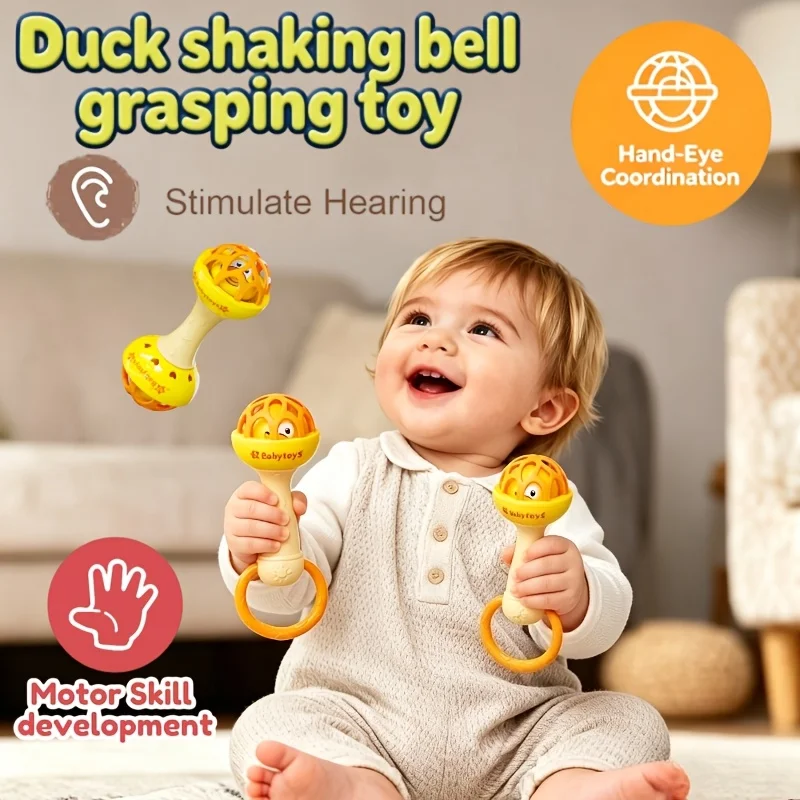 Baby Ringing Toy, Cute Smiling Face Pattern, Children's Puzzle Soothing Toy, Parent Child Interaction, Listening Training