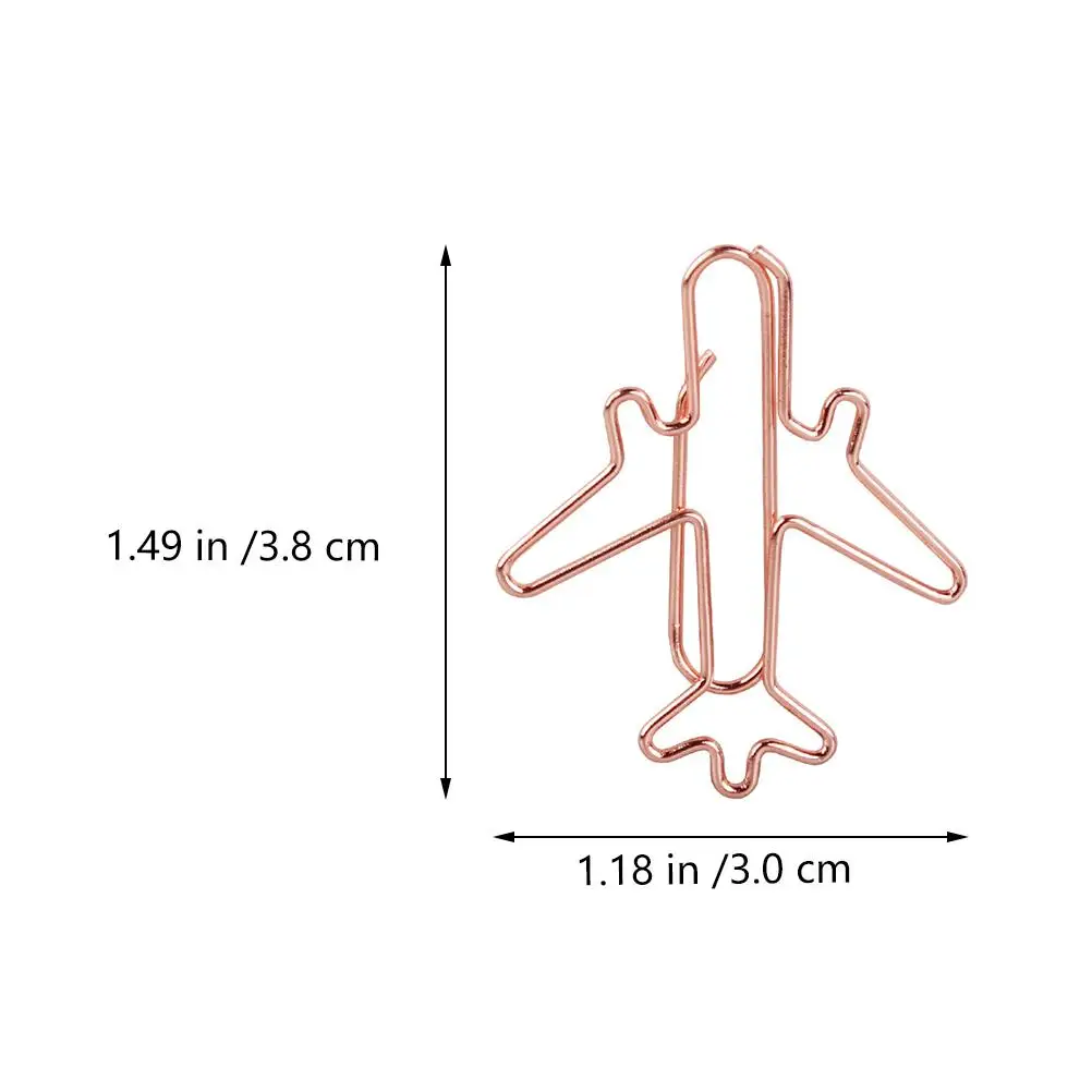 24 Pcs Binder Office Paper Clips Airplane Paperclip Iron Wire Plating Paperclips
