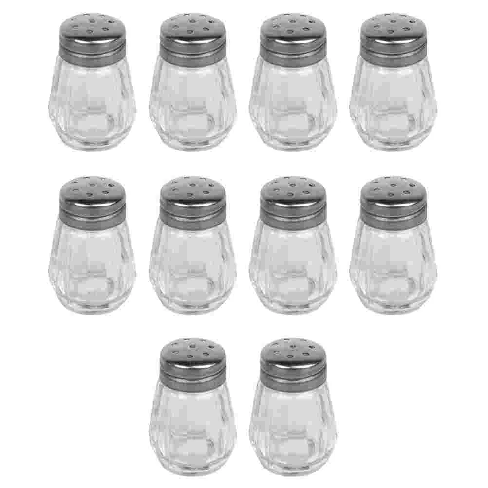 

10 Pcs Mini Spice Jar Seasoning Shaker Storage Bottle Glass Salt Container Condiment Holder Pepper BBQ