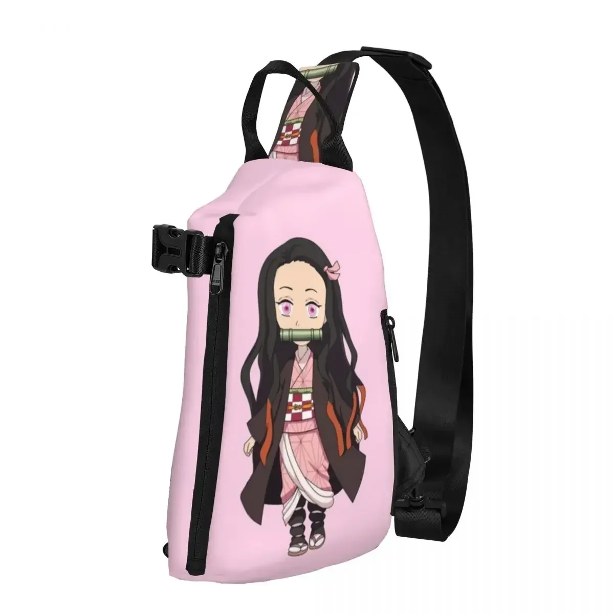 

Nezuko Anime Demon Slayer Shoulder Bags Kimetsu No Yaiba Streetwear Chest Bag Trip Design Sling Bag Aesthetic Phone Small Bags