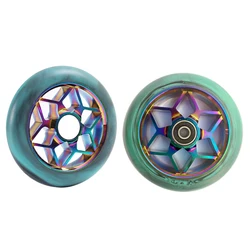 110mm Scooter Wheels Replacement with Bearings Aluminum Wear-Resistant PU Stunt Scooter Parts Kick Scooter Accessories 2pcs/set