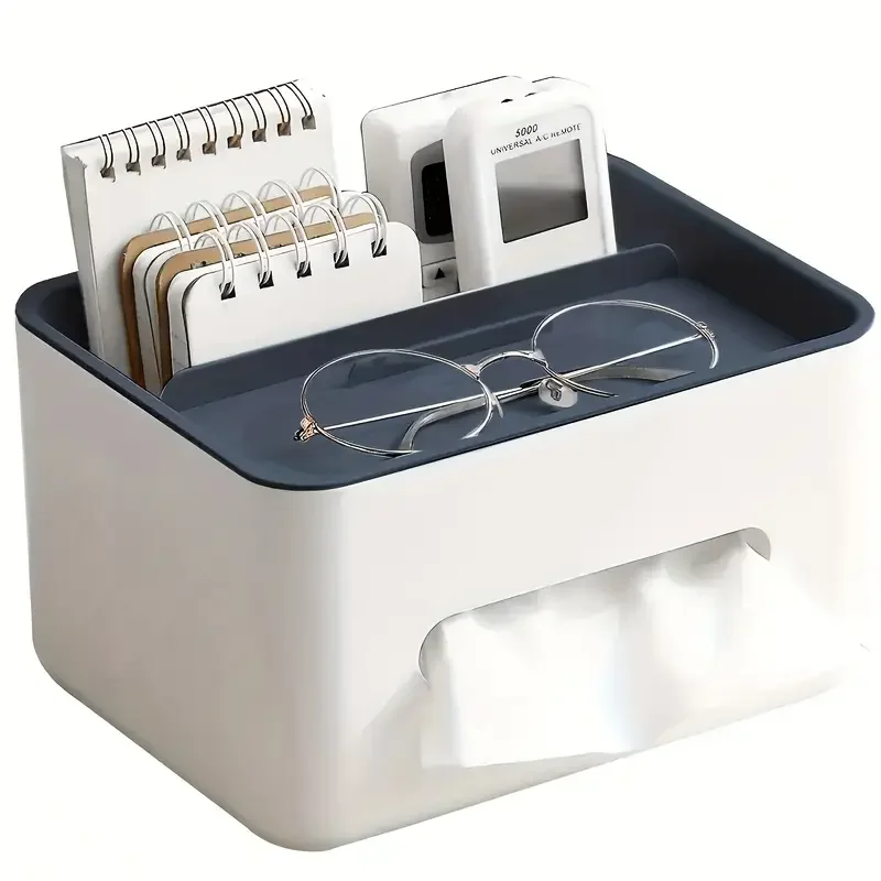 1pc Multifunctional Desktop Storage Box, Tissue Box, Drawer Paper Box, Sundries Storage Rack Desk Storage Organization