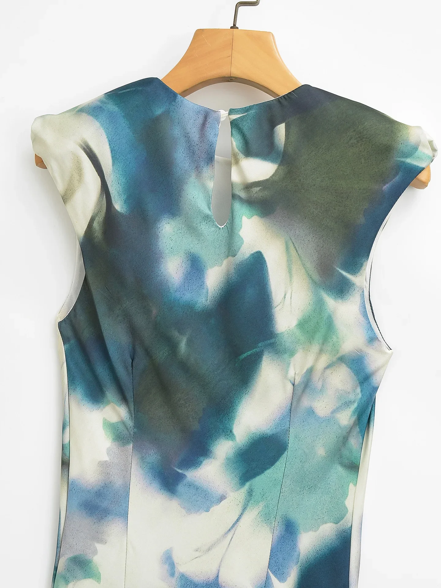 Summer New Fashion Printed Women Sleeveless Dress High Quality Satin Ladies Banquet Long Dresses