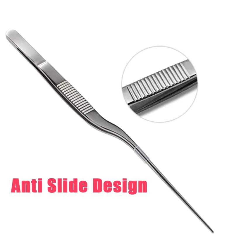 Ear Wax Earpick Medical Bayonet Forceps Angled Jewelry Clamp Clip Nasal Curved Earwax Tweezers Clip Eyelash Remover Cleaner Tool - view 3