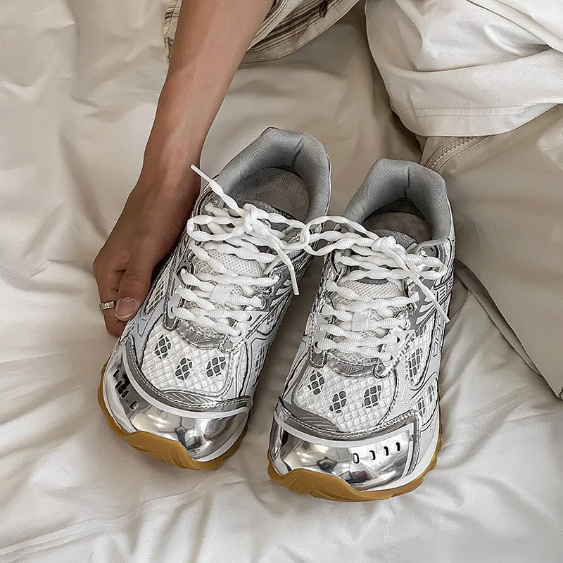 أزياء المرأة رجل شبكة الدانتيل متابعة أحذية رياضية مسطحة عشاق جودة عارضة الأحذية المسطحة الراحة المدرب الاحذية #4