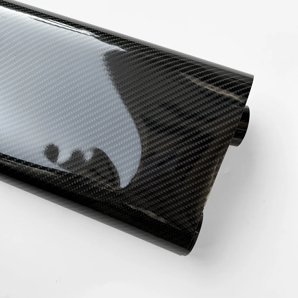 9D Carbon Faser Auto Aufkleber Selbstklebende Glänzend Schwarz Vinyl Wrap Film Anti-Scratch Auto Dekoration Aufkleber für Autos zubehör – Detail 4