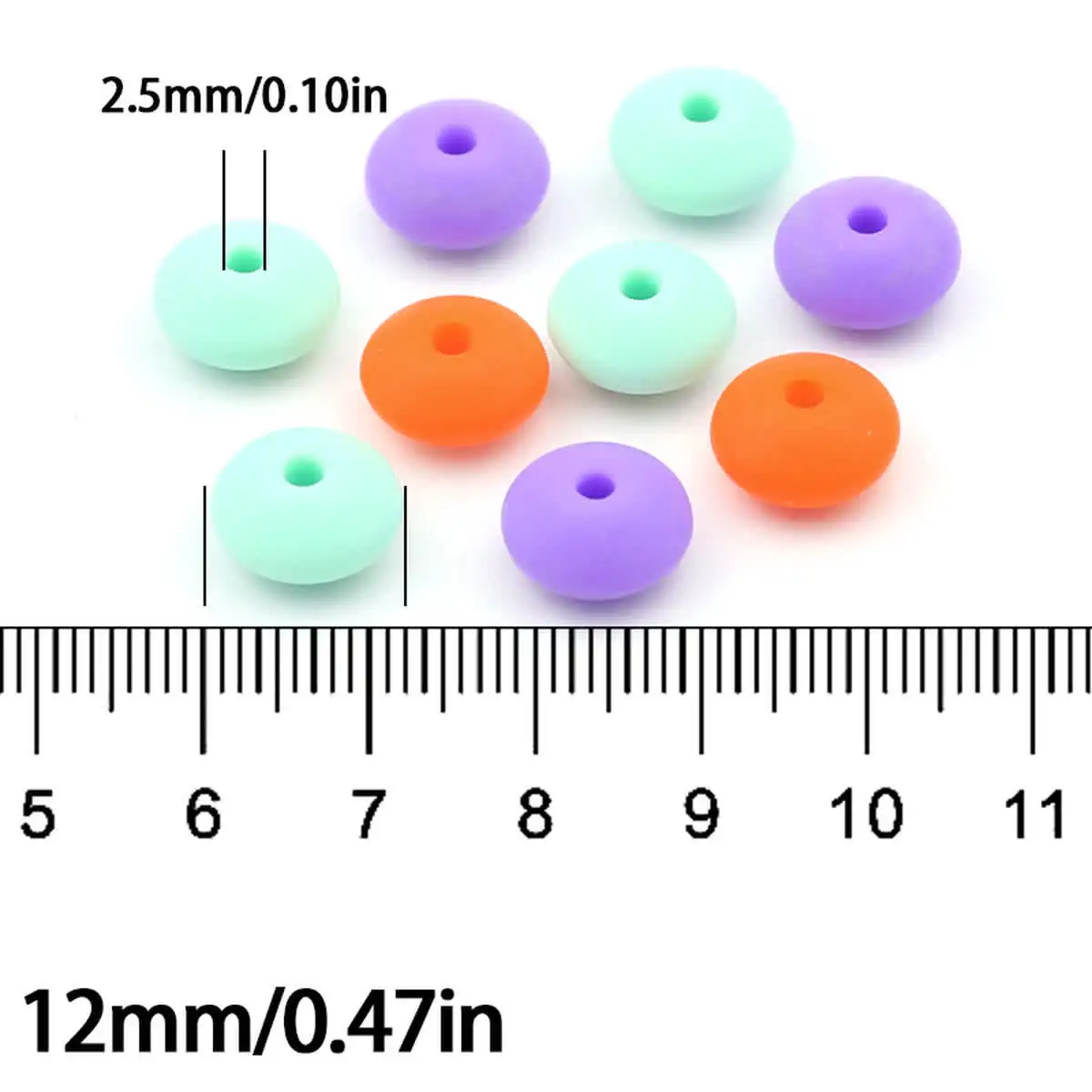12mm 10Pcs Halloween Color Mixing Frisbee Acrylic Beads for Making DIY Bracelets Necklaces Keychains Various Jewelry Accessories