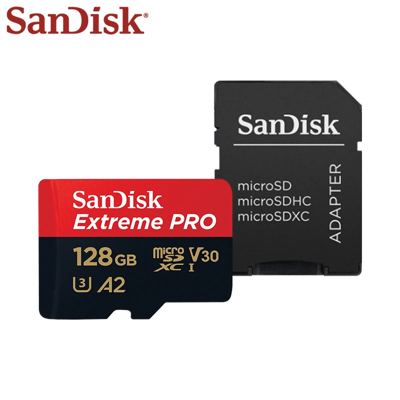 Kartu memori Microsd SanDisk, kecepatan tinggi U3 C10 A2 V30 4K Ekstrim Pro kartu SD mikro hingga 200MB/dtk Flash kartu TF untuk kamera ponsel