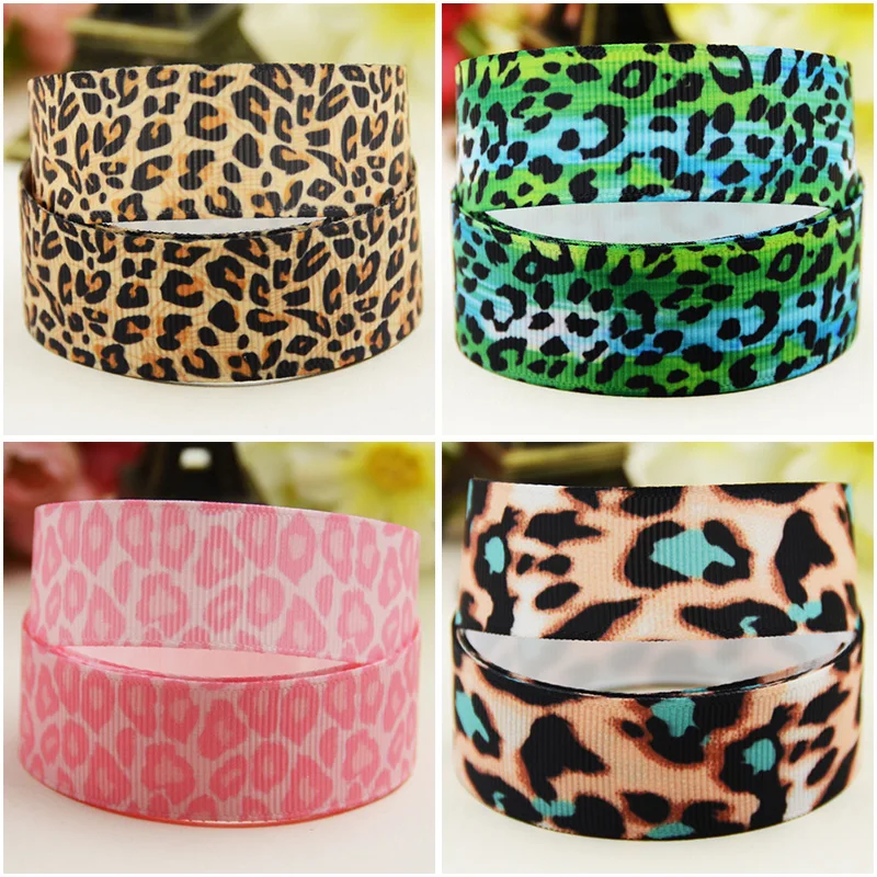 Лента из репсовой ткани с леопардовым принтом, 22 мм, 25 мм, 38 мм, для бантов для волос «сделай сам», украшение для подарка на вечеринку, 10 ярдов