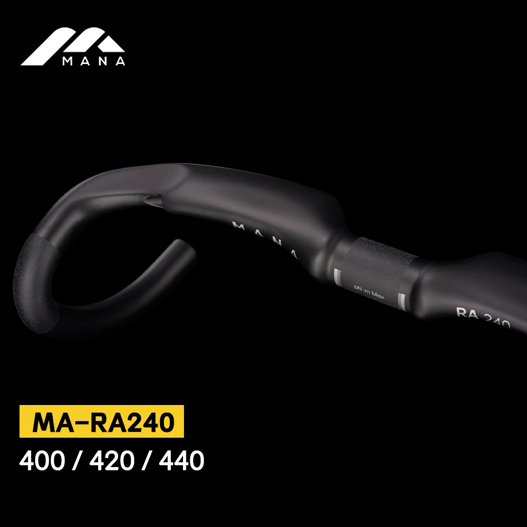 MANA Full Carbon Fiber Aerodynamic Handlebars - Drop Bar Diameter 31.8mm - 400MM/420MM/440MM