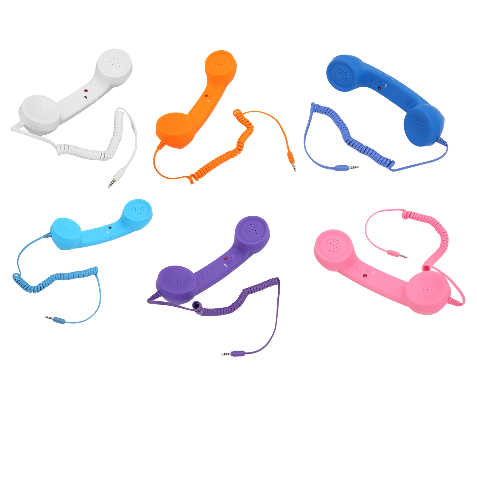 휴대폰 핸드셋 3.5mm 플러그 원 버튼 응답 휴대용 전화 수신기 스마트 폰용 방사선 방지 선명한 사운드