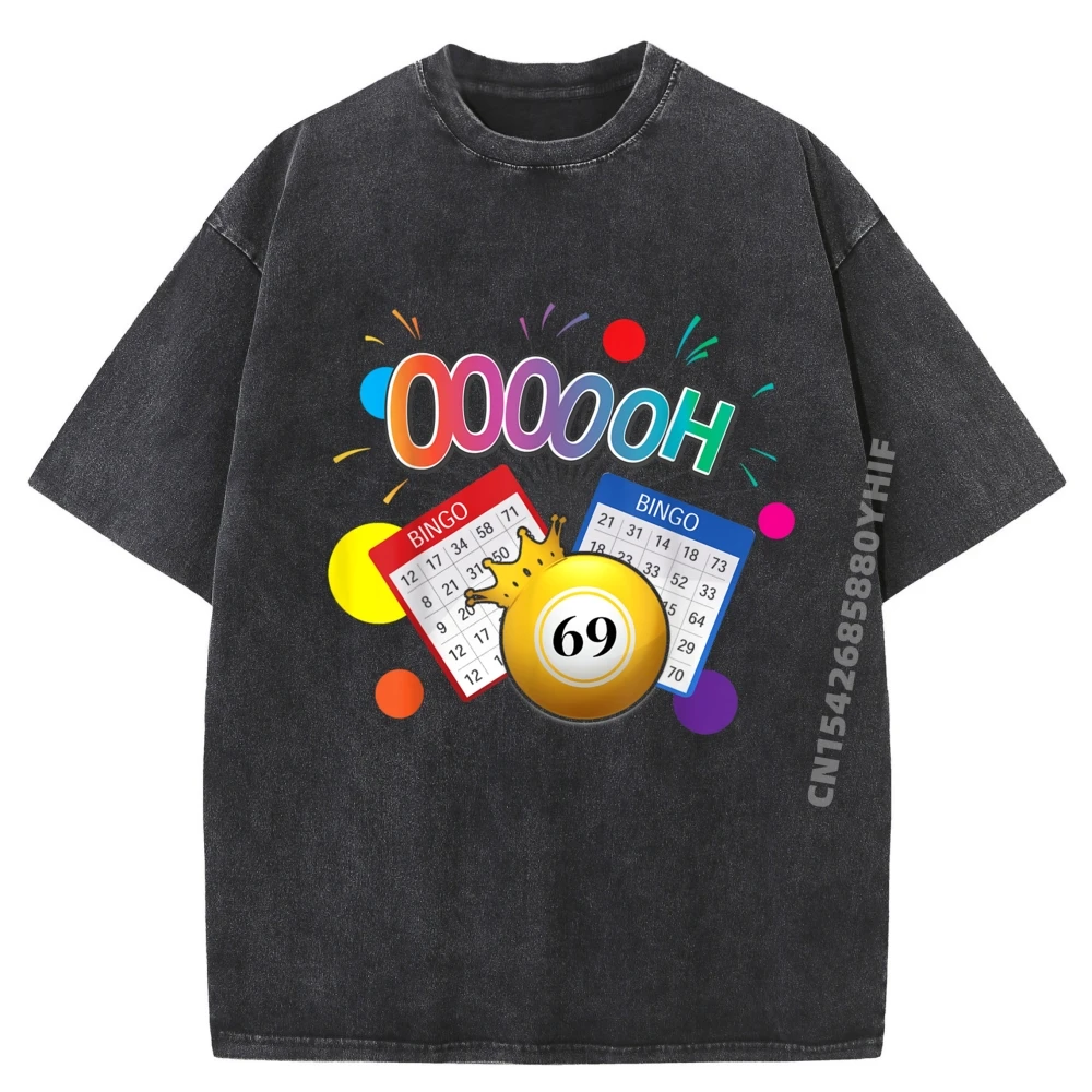 

Funny Oooooh 69 Bingo Fan LGBT Bingo Ball Plain Shirt Couples Funny Gifts Tshirt Leisure Washed Shirt Family