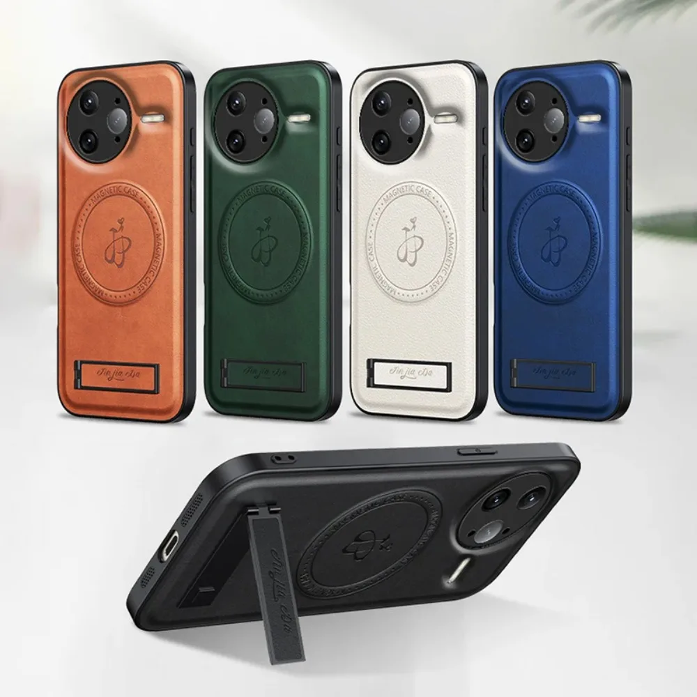 샤오미 POCO X7 F7 울트라 프로 5G용 비즈니스 가죽 스탠드 마그네틱 홀더 폰 케이스, 충격 방지 풀 카메라 쉘 펀다스 커버