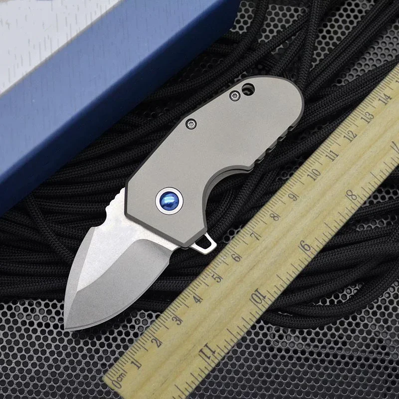 

Mini Portable BM 756 Folding Knife High Quality M390 Hardness Titanium Alloy M390 Blade Pocket Knives EDC Defenses Tool