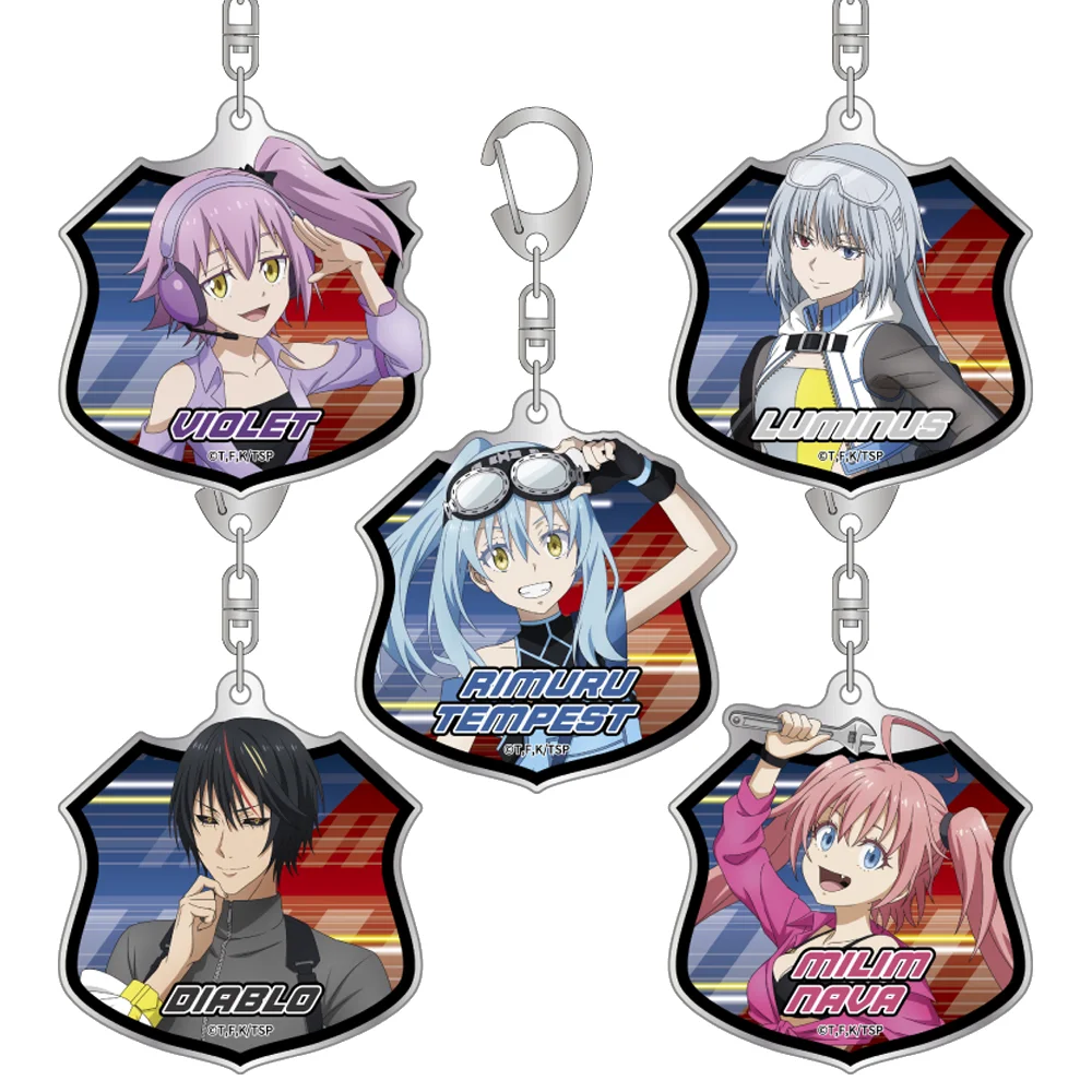 Rimuru Tempest Milim Nava Diablo Luminus Valentine Violet Llavero de acrílico oficial, colgante para bolso, amuleto para bolso, artículos de anime, regalos para fans