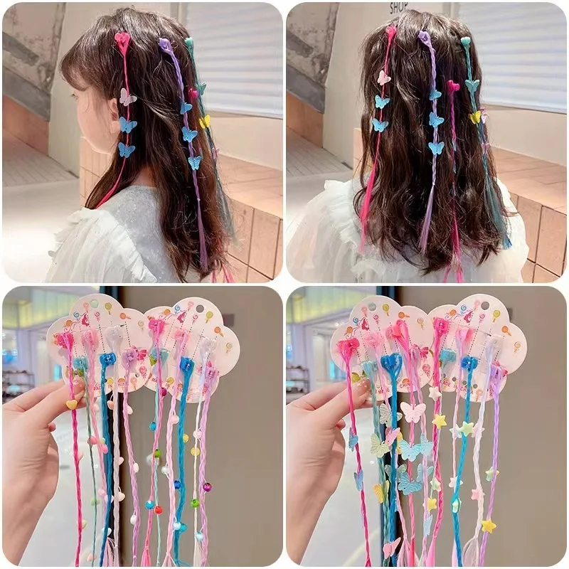 Cute Girls Six Color Butterfly Wigs Hair Claw Headbands Hairpins Beauty Hair Bands Headwear Kids Hair Hair Accessories Ornament