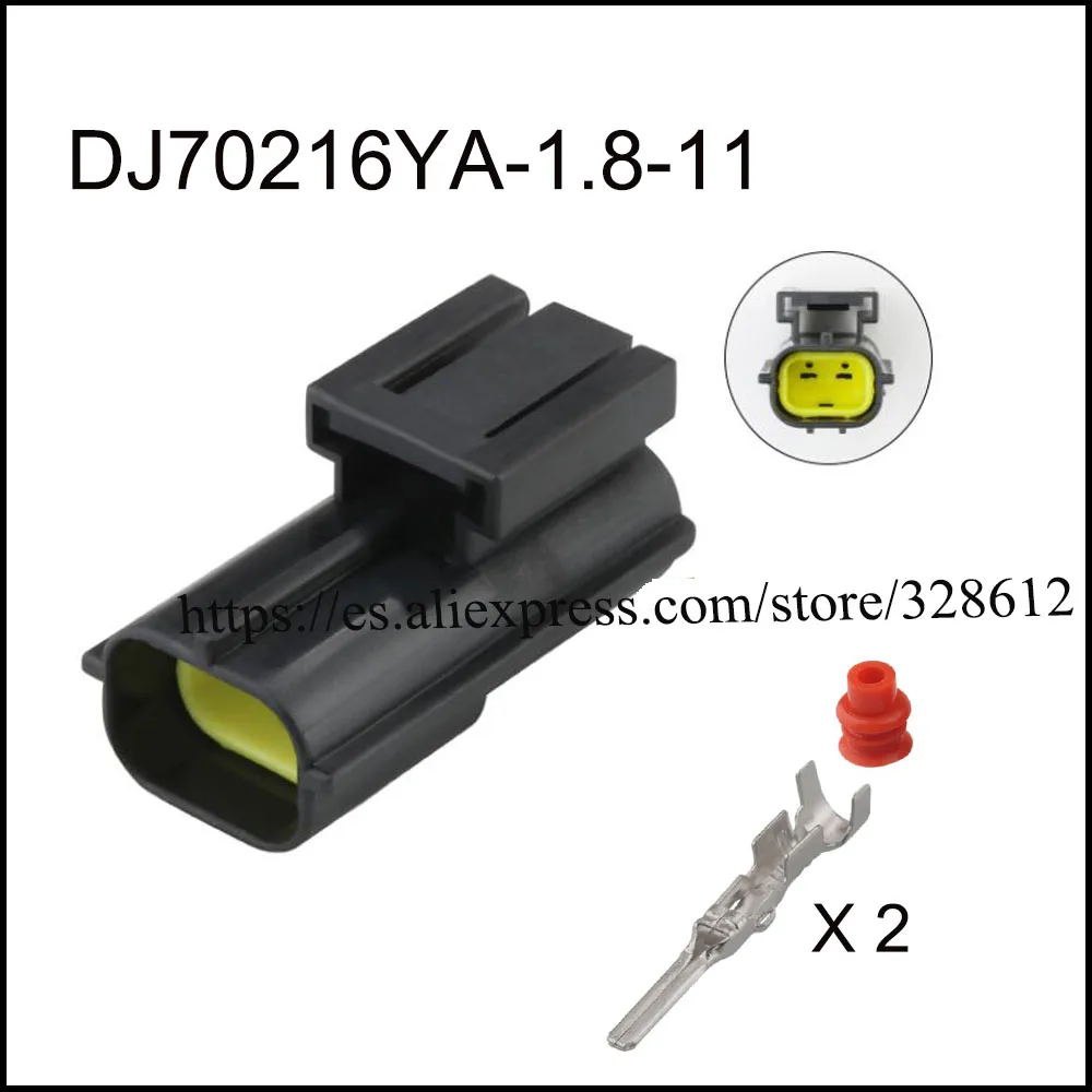 

100SET DJ70216YA-1.8-11 auto Waterproof cable connector 2 pin automotive Plug famale male socket Includes terminal seal