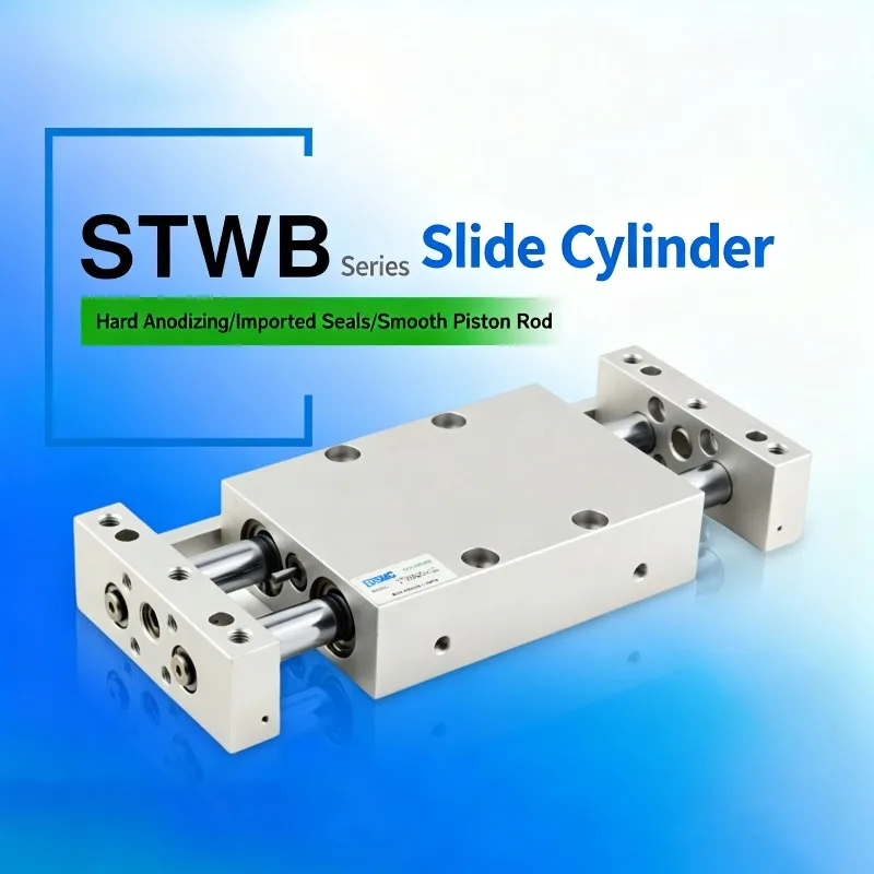 Sliding Table Cylinder Shaft Double Rod STWB 10/16/20/25/32mm Bore Pneumatic Cylinders 20-200mm Stroke Double