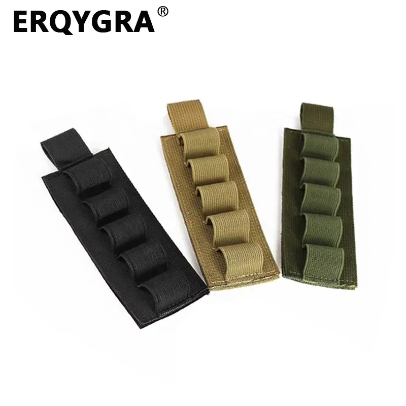 

ERQYGRA Tactical Pouch Shotgun Stickers Buttstock Magazine Shooting 1000D Nylon 5 Round Hunting Holder Ammo Accessories Outdoor