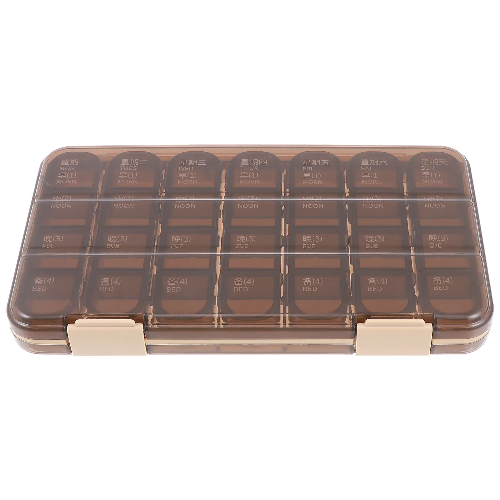 

1Pcs Portable Medicine Storage Box 28 Grids Partition Design Storage Container for Outdoor Vitamin Pill Organizer