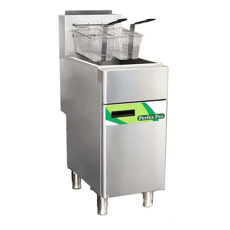 gas deep fryer with temperature control stainless steel deep fryer commercial wholesale price factory OEM