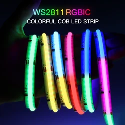 COB LED Strip Lights 12V 576LEDs/M FCOB SPI RGB IC Neon Tape WS2811 Addressable RGBIC Dreamcolor Chasing Strip For Room Decor