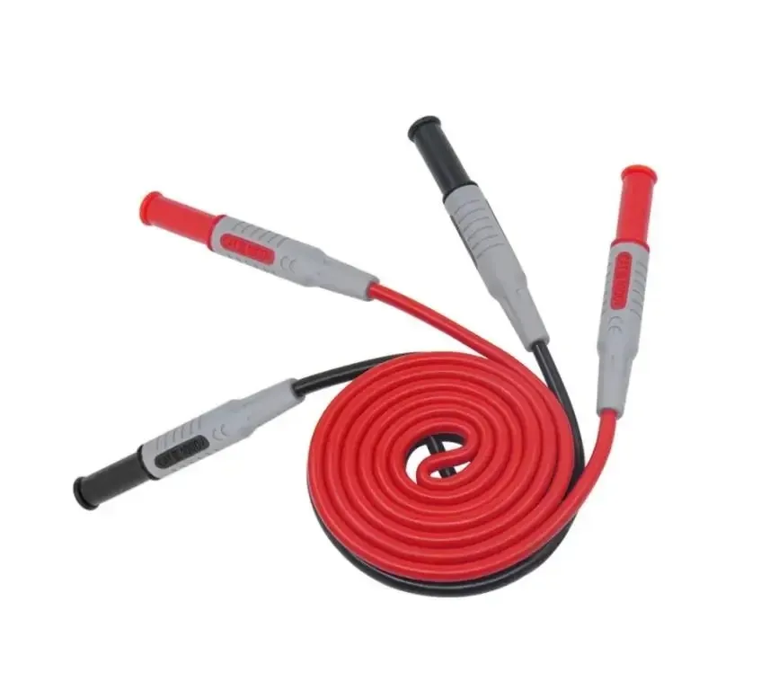 Cleqee P1032 2 шт., двойная штекер типа «банан» с оболочкой 4 мм, тестовый провод мультиметра, медная вилка с двойным концом, кабель из ПВХ, провод 1000 В, 15 А, 100 см