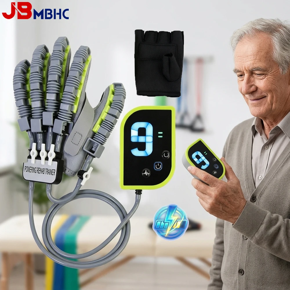 Gants robotisés de rééducation à 9 niveaux pour la paralysie et la spasticité de la main, dispositif de thérapie de récupération de la main après un AVC, rechargeable