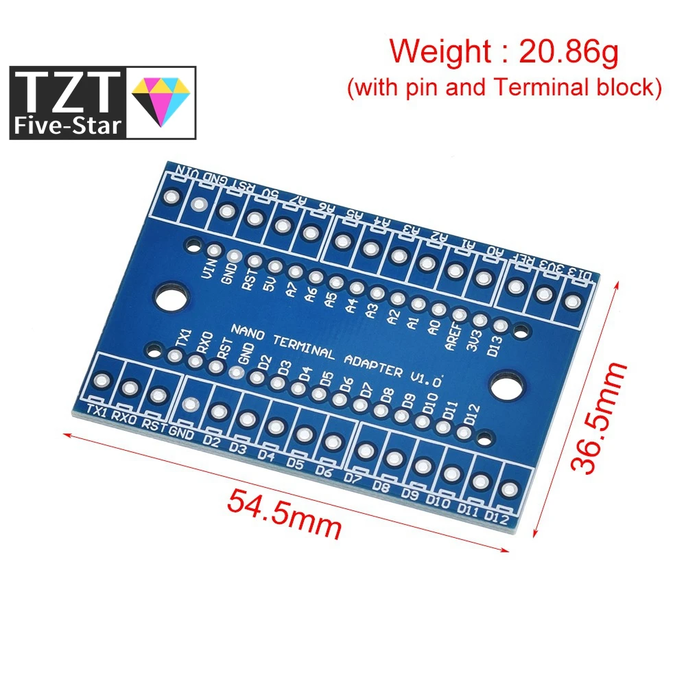 NANO V3.0 Controller Terminal Adapter Scheda di Espansione NANO IO Shield Semplice Piastra di Estensione Per Arduino AVR ATMEGA328P
