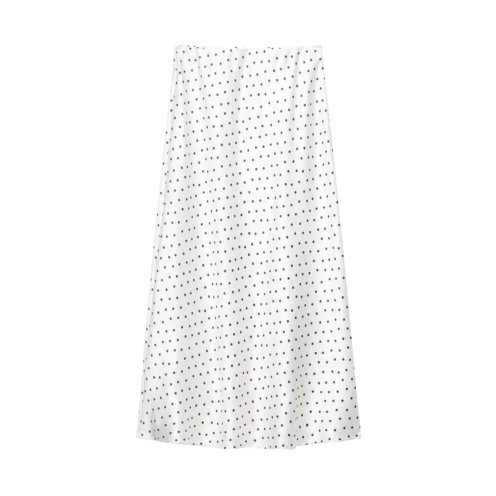 HH Damen Vintage Schwarzes Polka-Dot Mantel-Rock-Set Rollkragen Langarm-Jacke Schmaler Midirock Trendiges Damen High-Street-Outfit – Detail 12