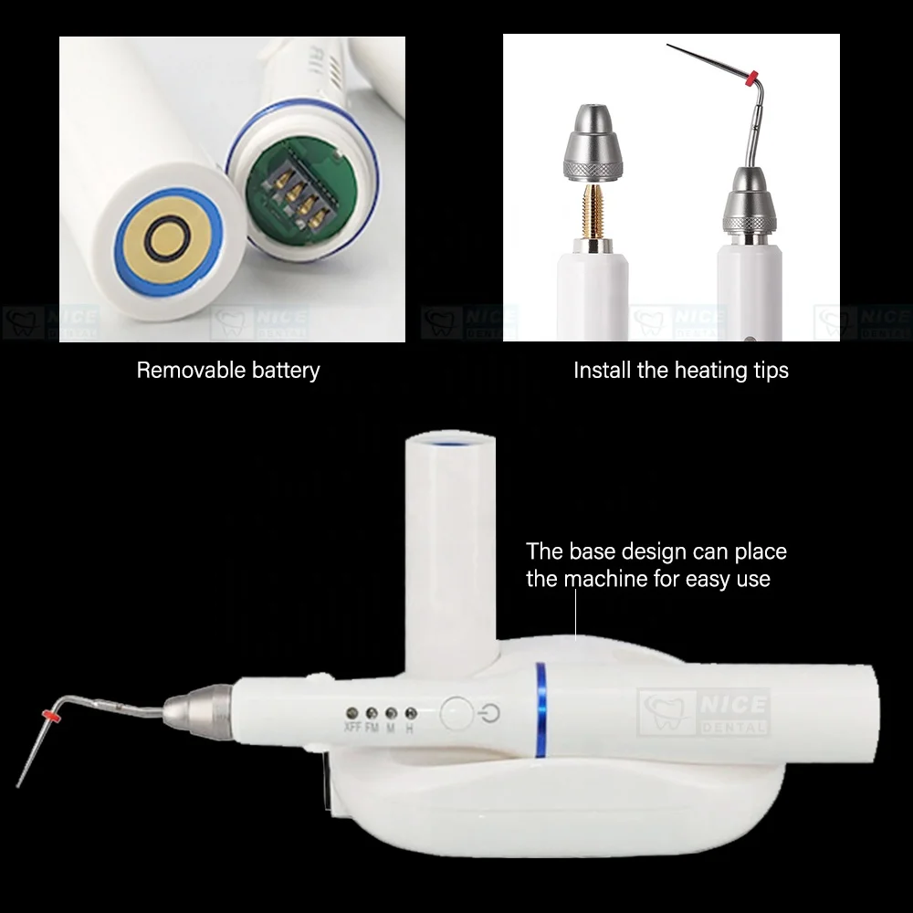 den tal système d'obturation sans fil Gutta Percha stylo chauffant Endodontique Endo 4 pointes Double charge
