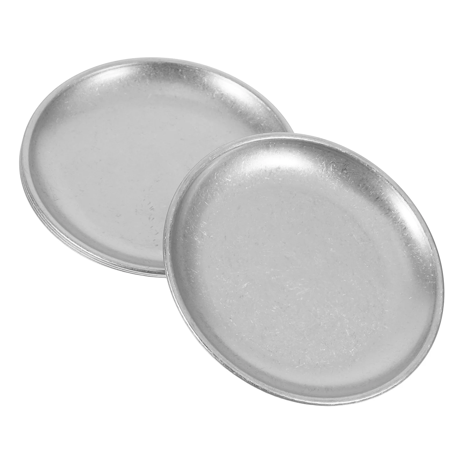 

4 Pcs Stainless Steel Snack Tray Kids Food Cooked Plate Dessert Dish Dumpling Plates Candy Appetizer