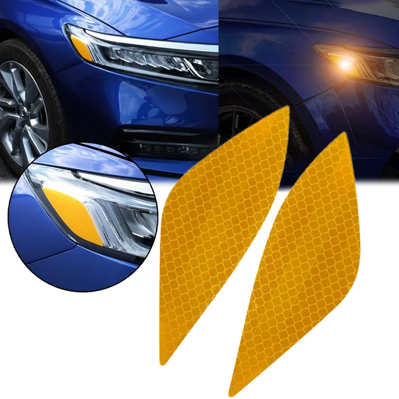 2Pcs External Accessories Headlight Stickers Safety Signs Decoration Decal Suitable For Honda Tenth Generation Accord 2016-2022