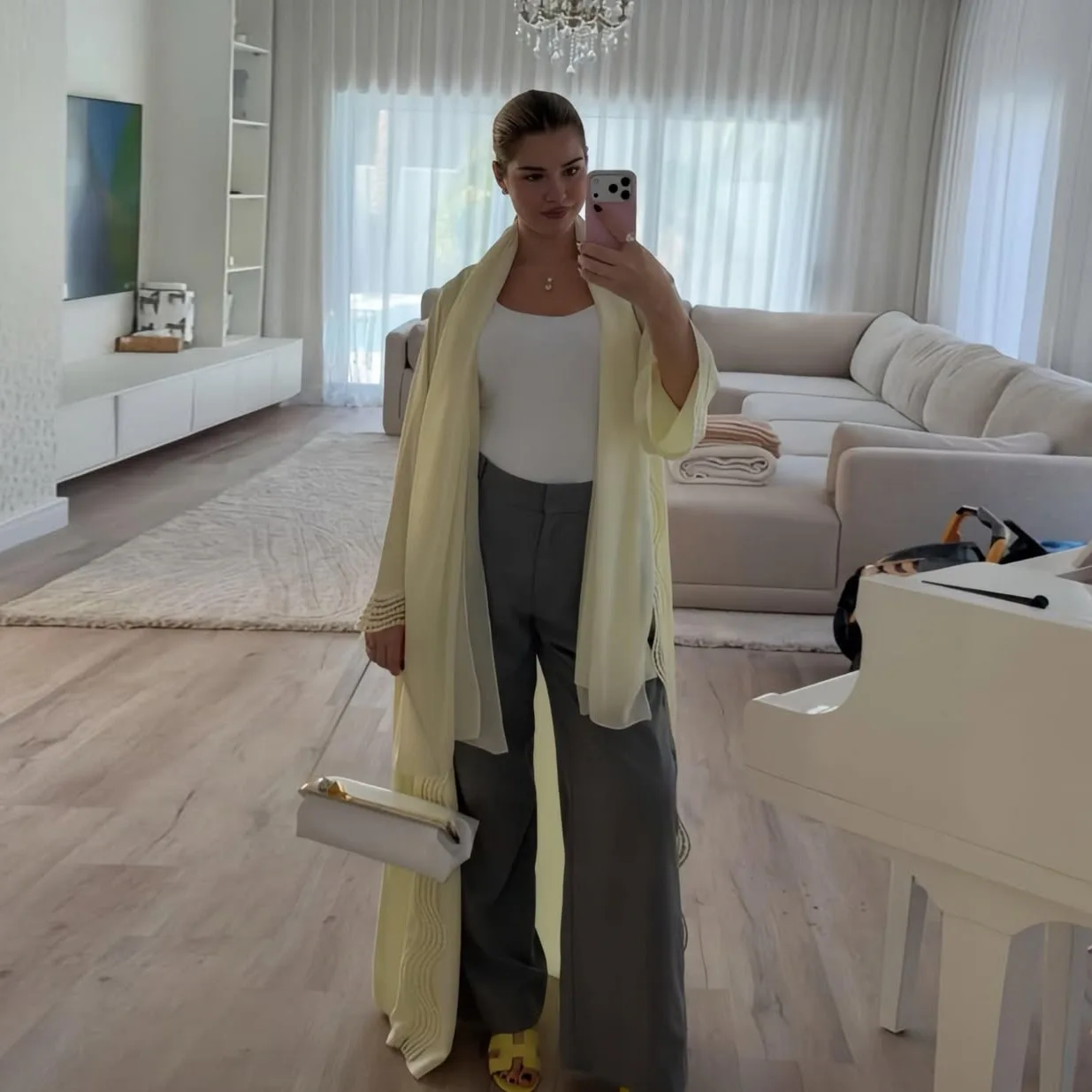 Abaya di lusso leggero e traspirante a maniche lunghe Abaya FlowyChiffon Summer Beach Abaya Modesto caftano casual quotidiano