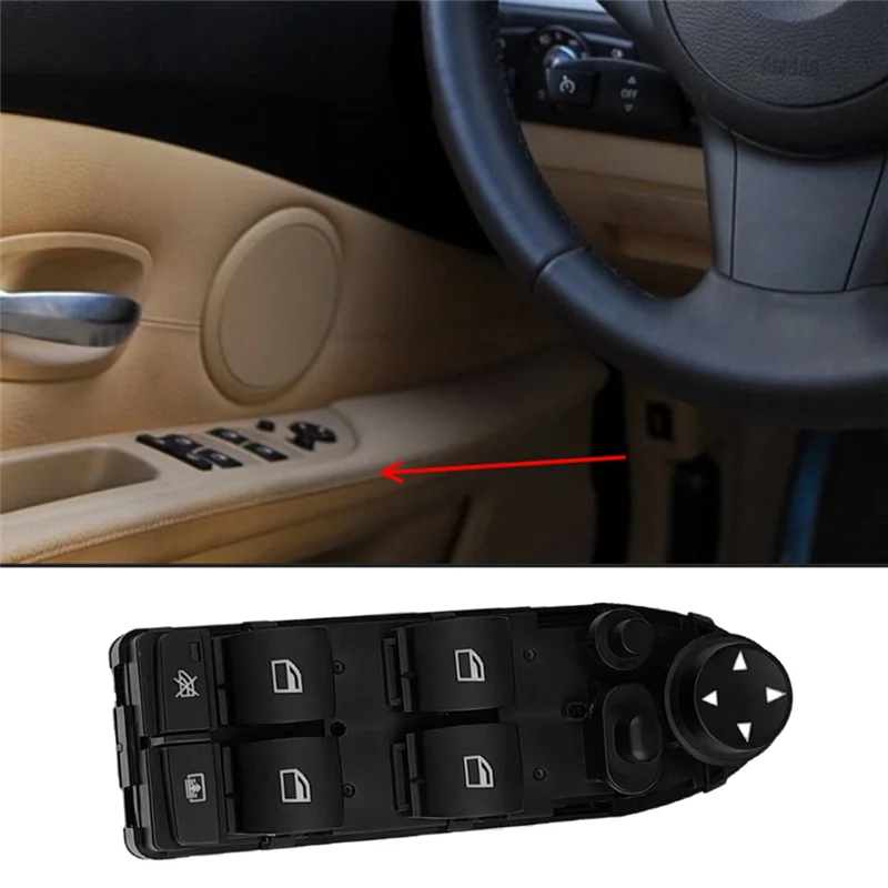 

Car Driver Side Electric Power Window Glass Lift Control Switch 61319122113 For BMW 5 Series E60 E61 2002-2009 LHD-A54R