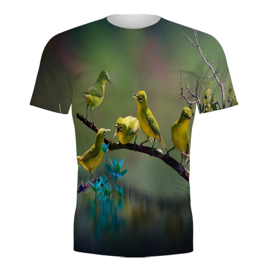 New Parrot Birds 3D Print T-shirt Fashion Men Women Short Sleeve T Shirts Oversized Harajuku Streetwear Kids Tees Tops Clothing