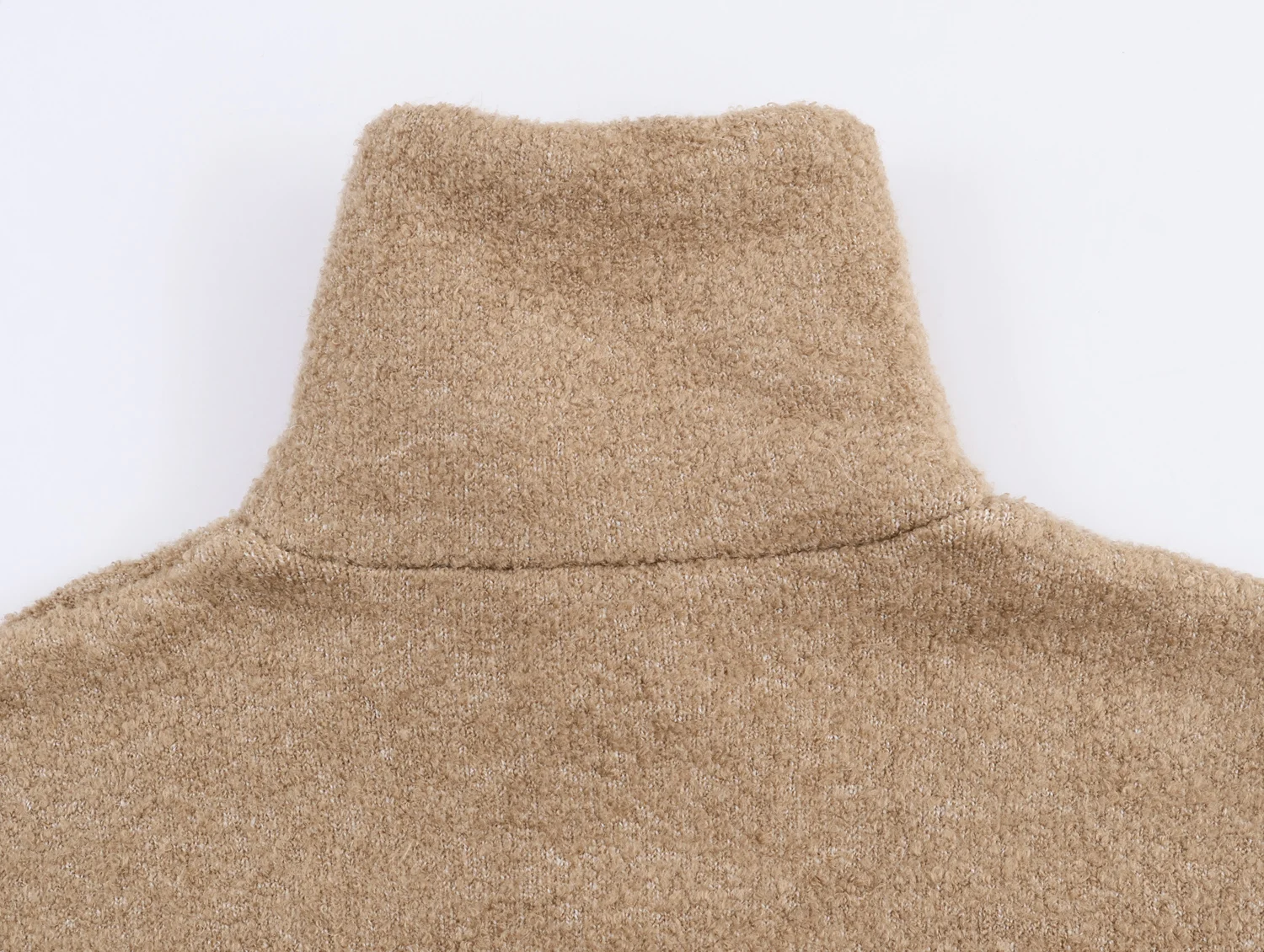 منتج شتاء جديد لعام 2025 معطف نسائي كسول فضفاض بألوان متباينة وطبقة مزخرفة محبوكة #6